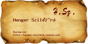 Henger Szilárd névjegykártya