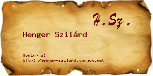Henger Szilárd névjegykártya